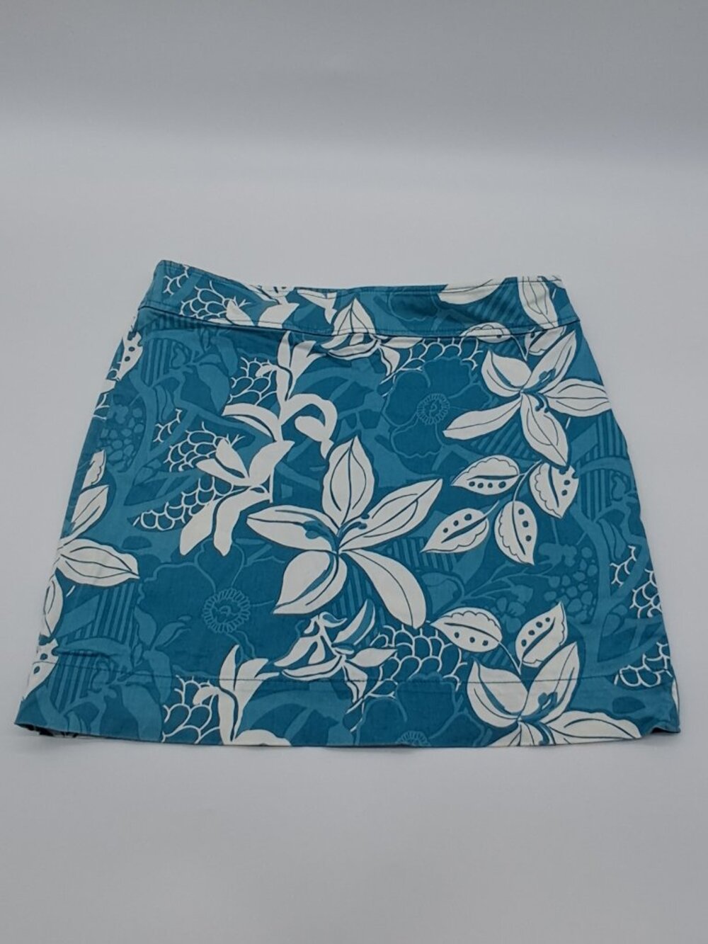 H&M Mini Floral Teal & White Skirt Size 10 Casual Summer Wear